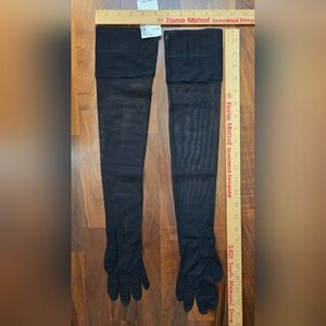 Dita Von Teese Black Mesh Opera Length Burlesque Gloves, With Tags **Imperfect**